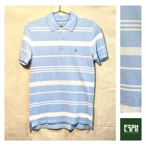 Brooks Brothers | Slim Fit Stripe Pique Polo - Baby Blue / Sz S
